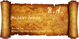 Majdán Árpád névjegykártya